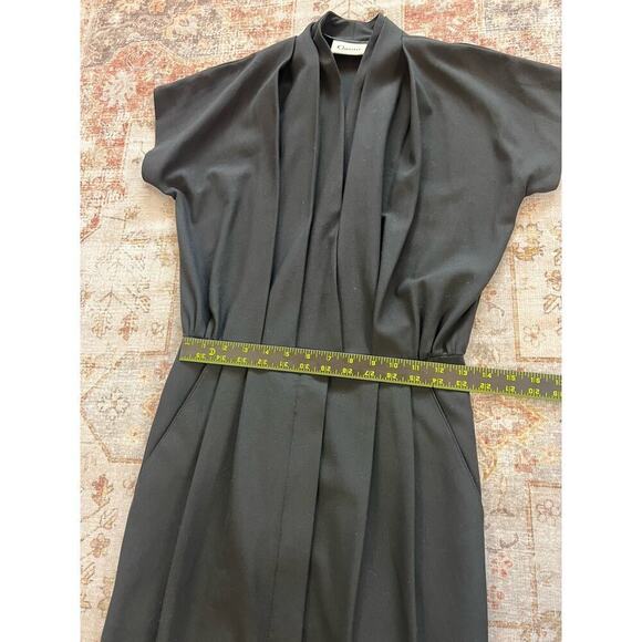 Ganni Pleated Midi Dress Womens Size XS Black Office - Picture 4 of 10